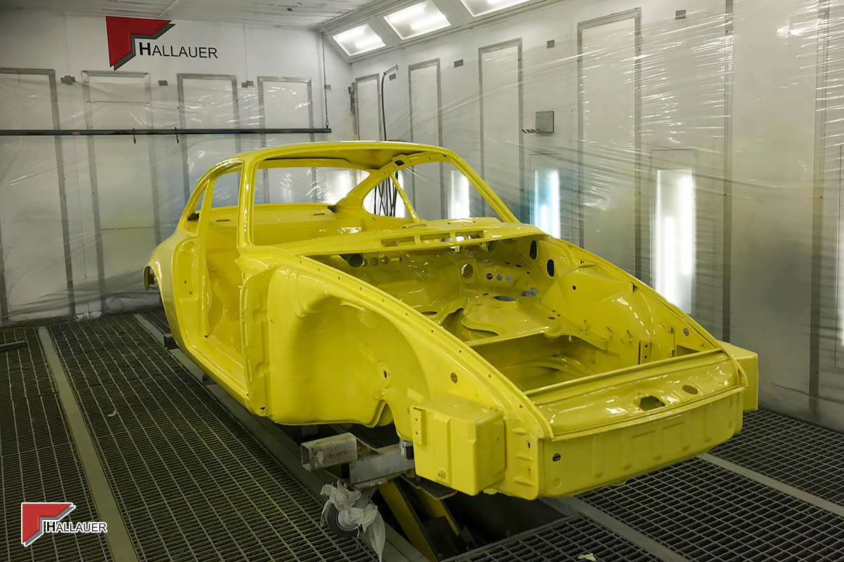 Restauration Porsche 911 gelb